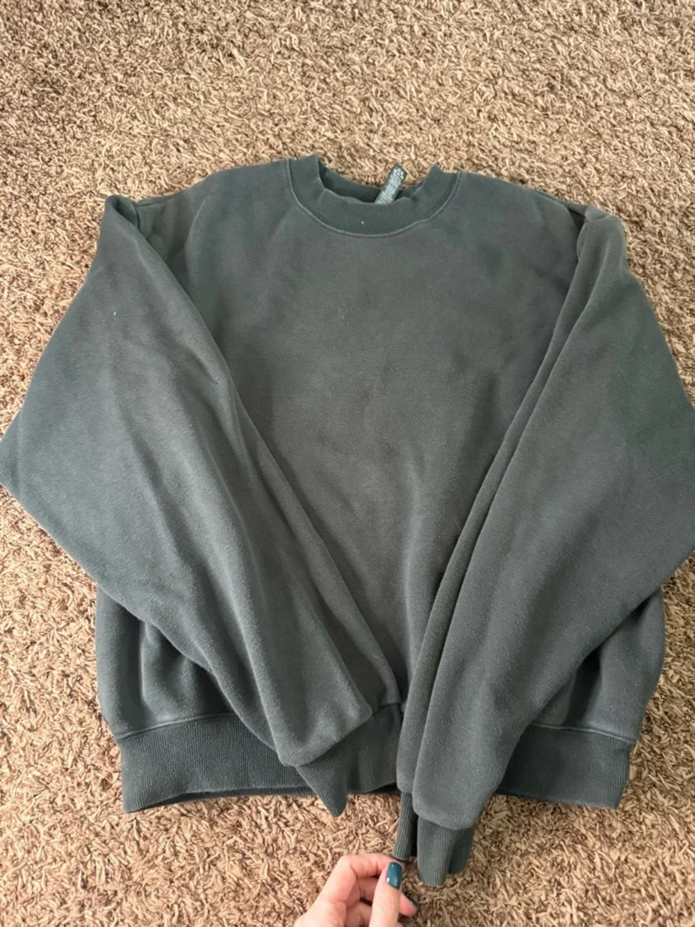 SKIMS Women's Crewneck Sweatshirt - Dark Green - Picture 3 of 5